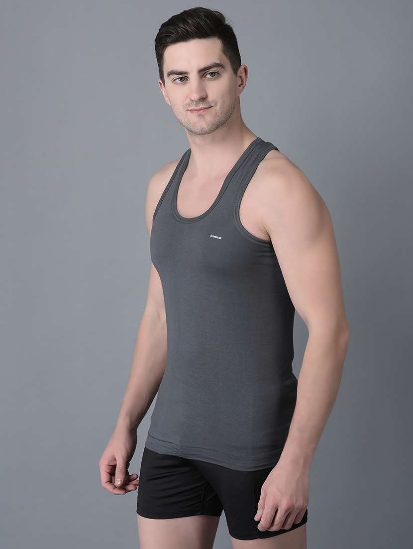 men pack of 7 solid scoop neck vest - 21970338 -  Standard Image - 2