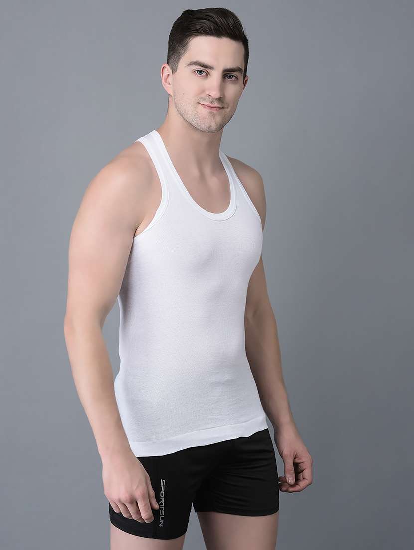 men pack of 3 solid scoop neck vest - 21970393 -  Standard Image - 2
