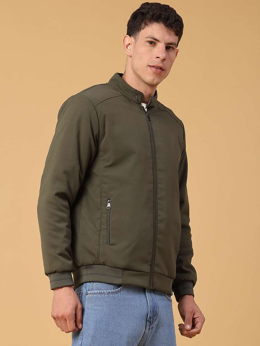 Men Solid Long Sleeve Bomber Jacket - 21970482 -  Standard Image - 2