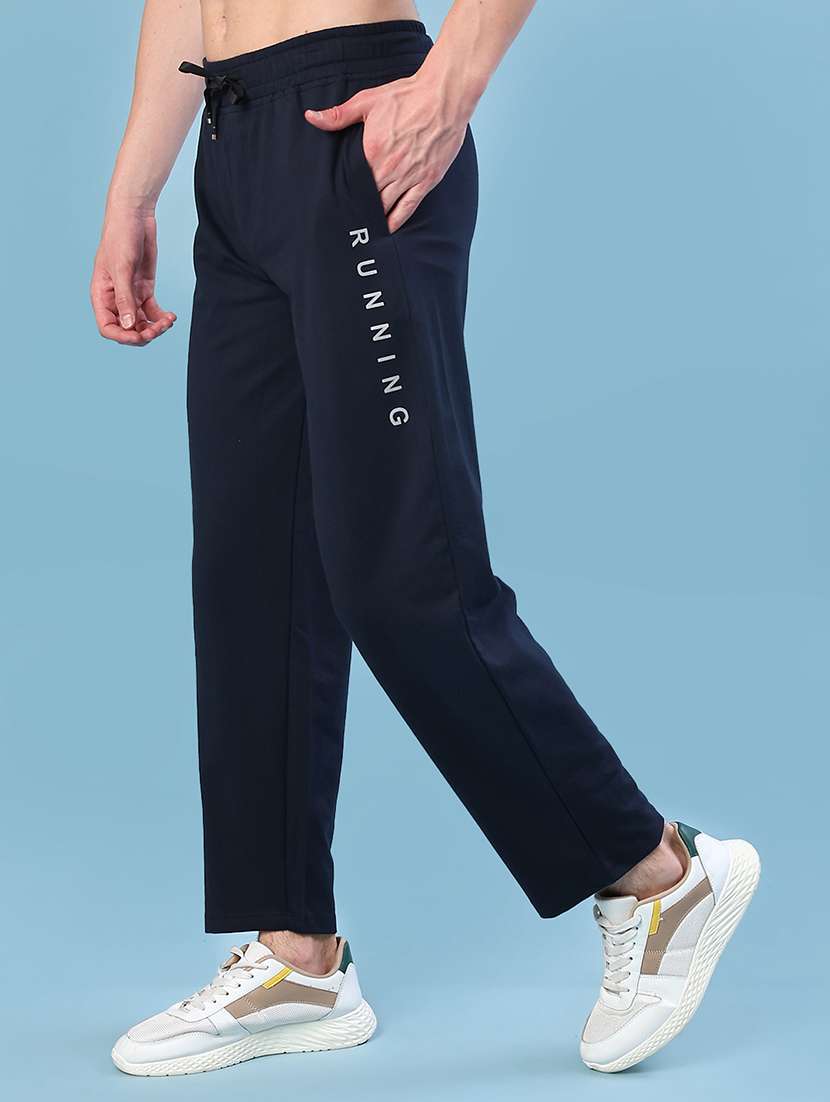 men solid mid rise full length track pant - 21970526 -  Standard Image - 2
