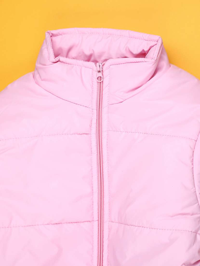 Girls Solid Long Sleeves Quilted Jacket - 21970547 -  Standard Image - 2