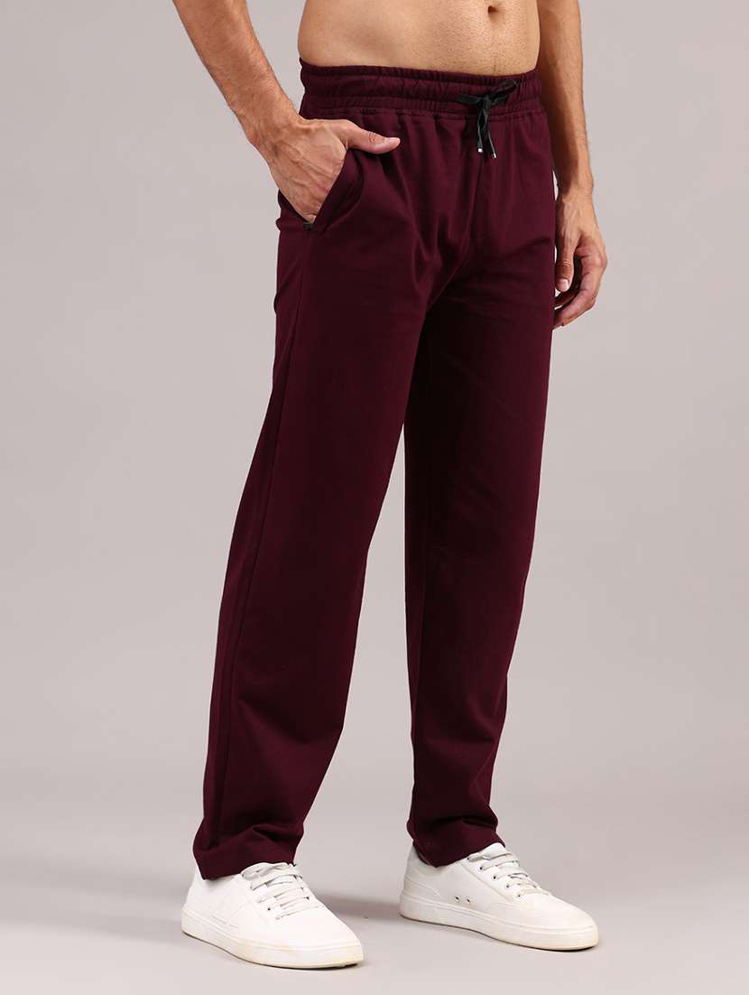 men solid mid rise full length track pant - 21970554 -  Standard Image - 2