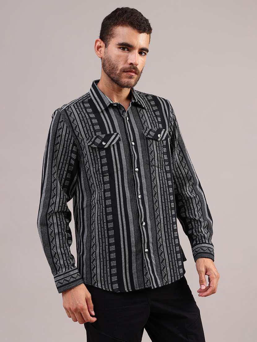 men self design long sleeve regular fit casual shirt - 21970572 -  Standard Image - 2