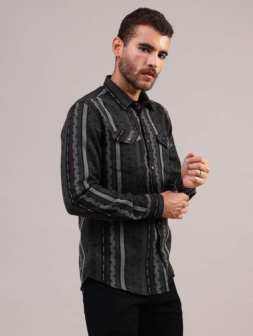 men self design long sleeve regular fit casual shirt - 21970573 -  Standard Image - 2