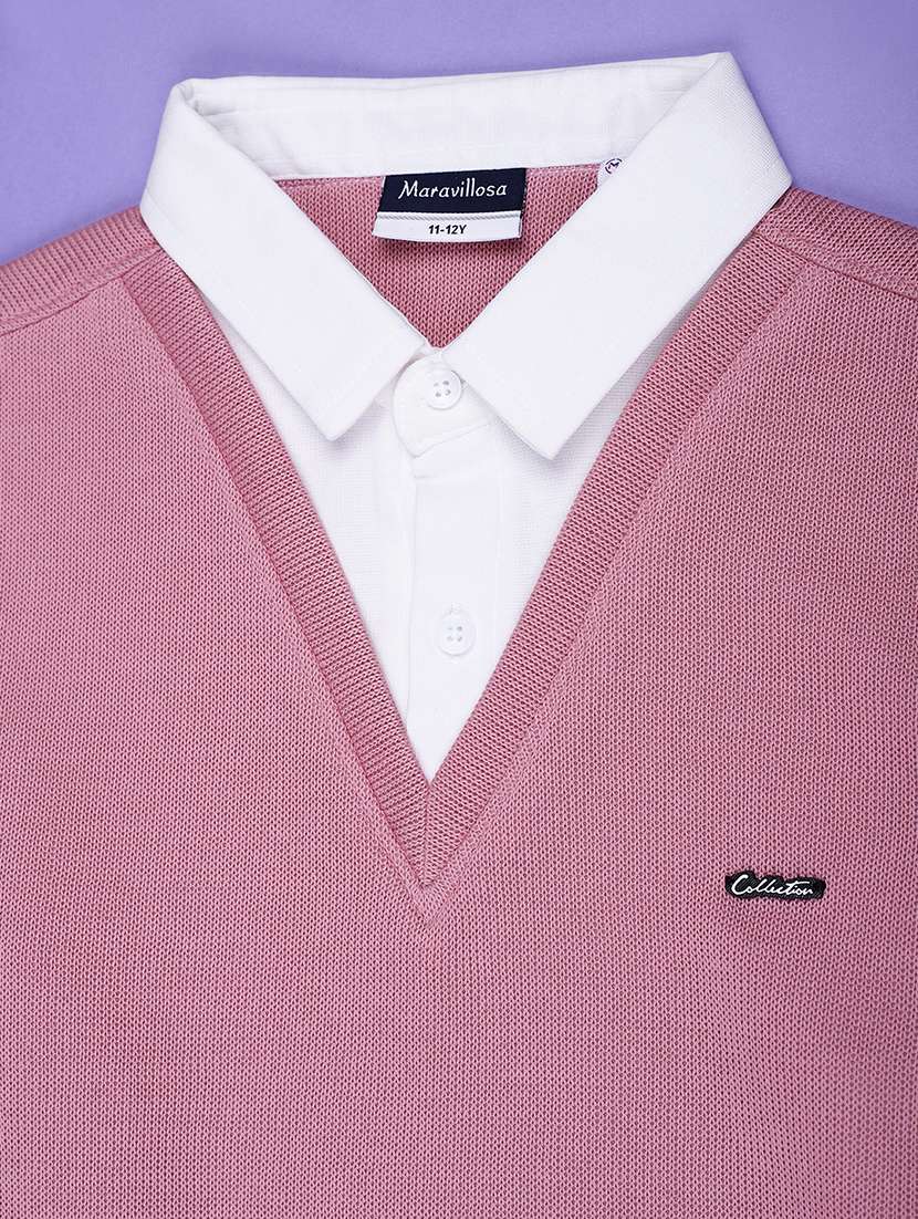 boys solid long sleeve polo t-shirt - 21970629 -  Standard Image - 2