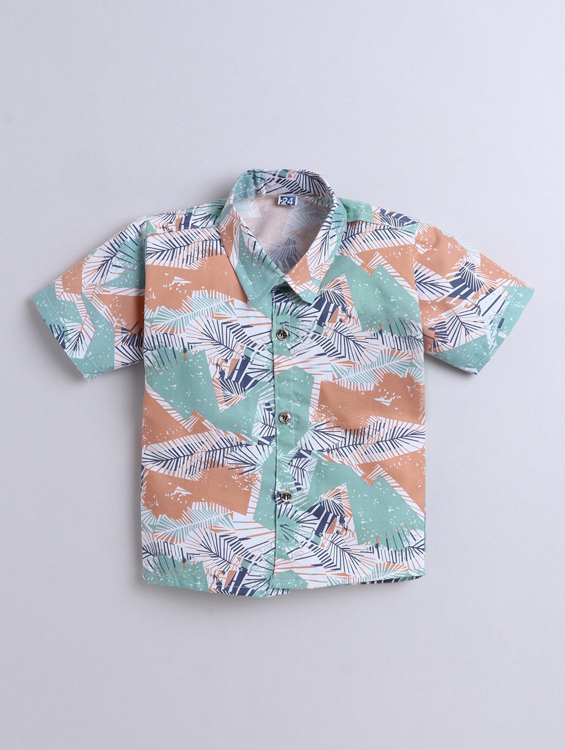 boys printed shirt and shorts co-ord set - 21970696 - Standard Image - 2