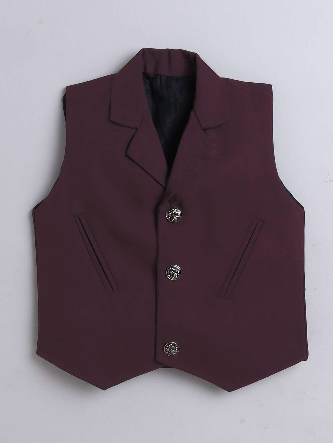 boys solid waistcoat and trouser set - 21970701 -  Standard Image - 2