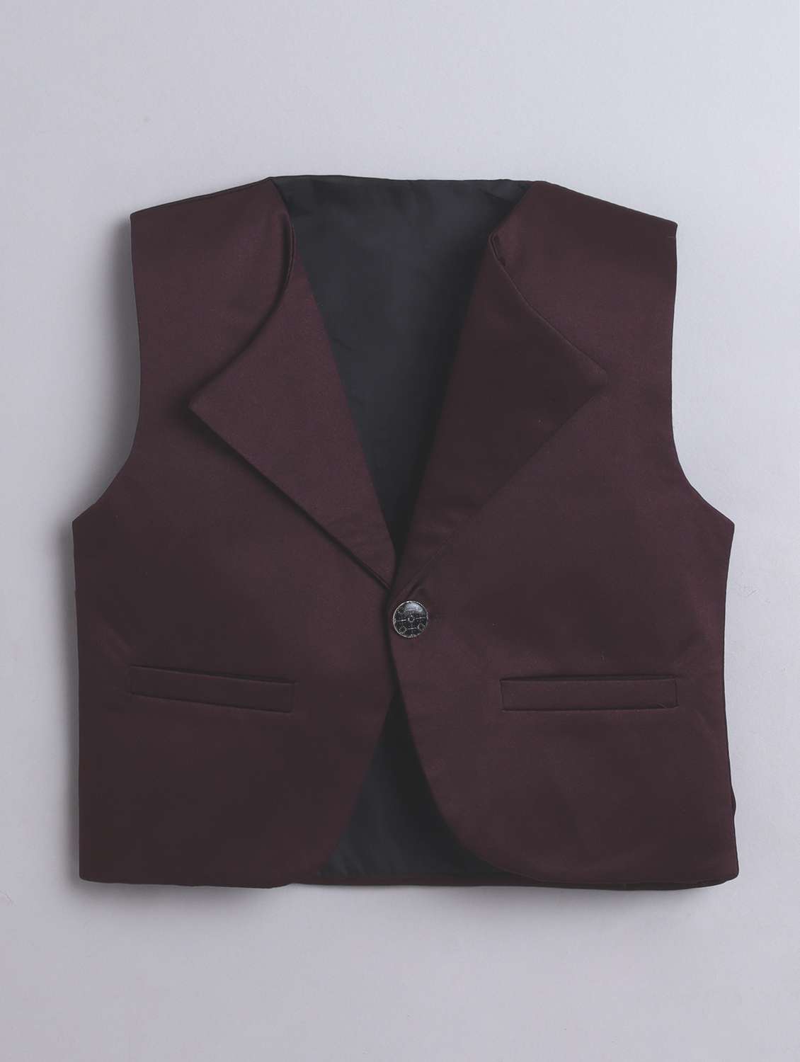 boys solid waistcoat and trouser set - 21970708 -  Standard Image - 2