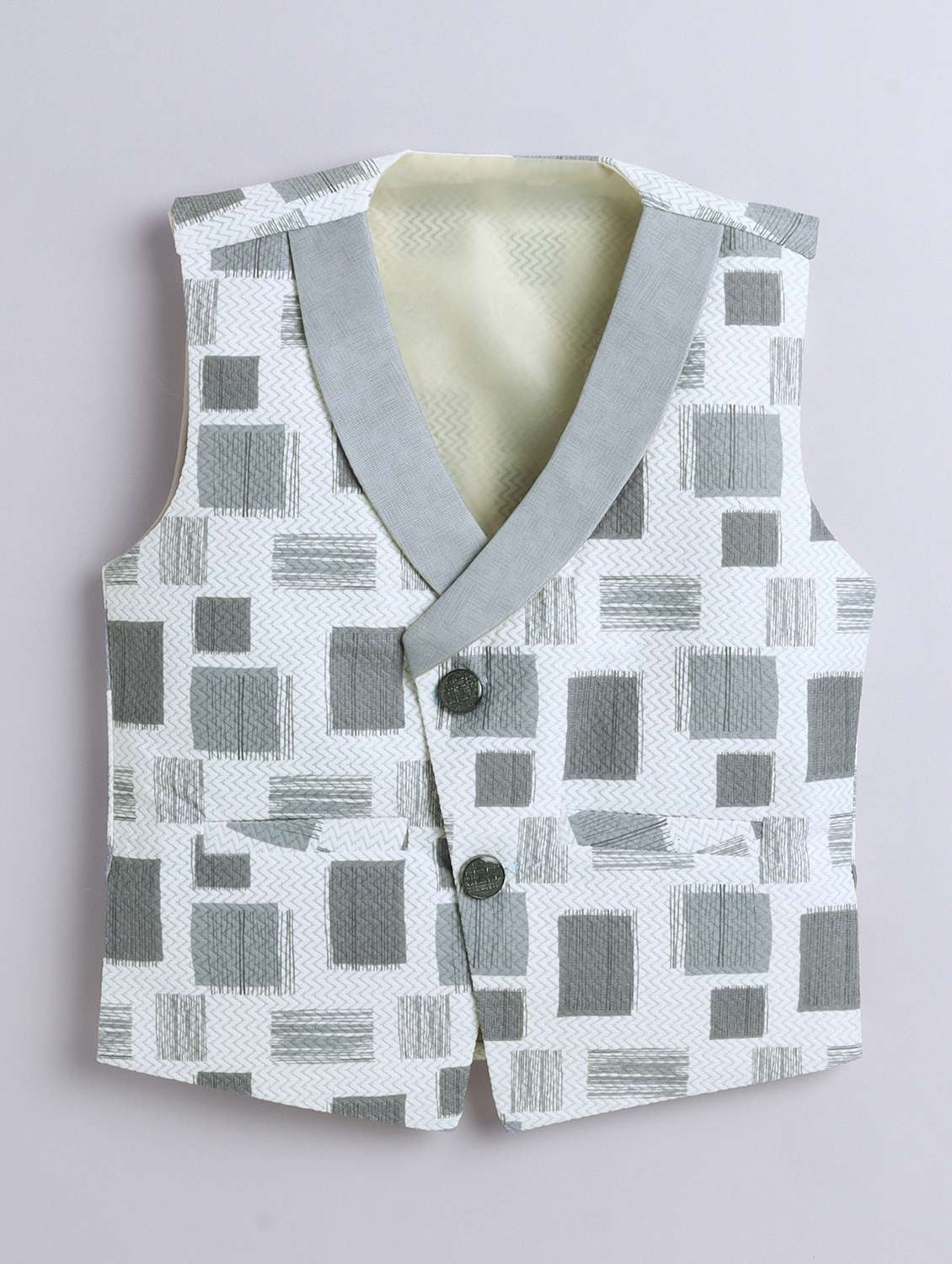 boys printed waistcoat and trouser set - 21970712 -  Standard Image - 2