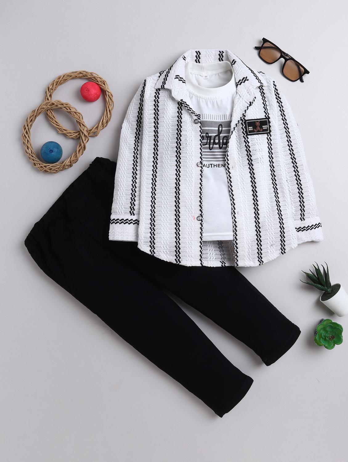 boys self designed shirt and trouser with t-shirt - 21970724 - Zoom Image - 0