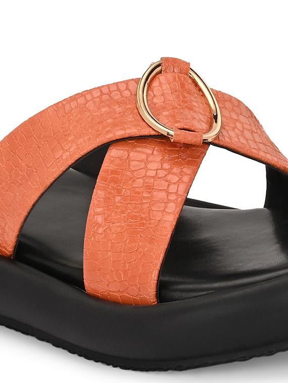women brown slip on sandal - 21970876 - Standard Image - 7