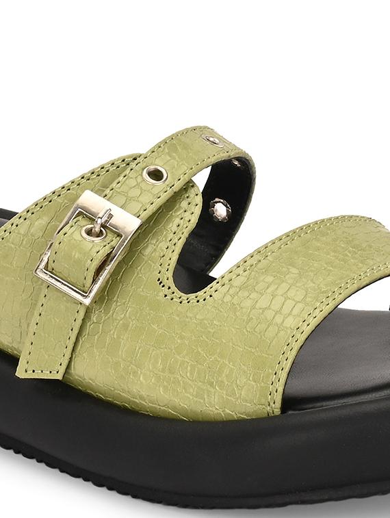 women green slip on sandal - 21970877 - Standard Image - 7