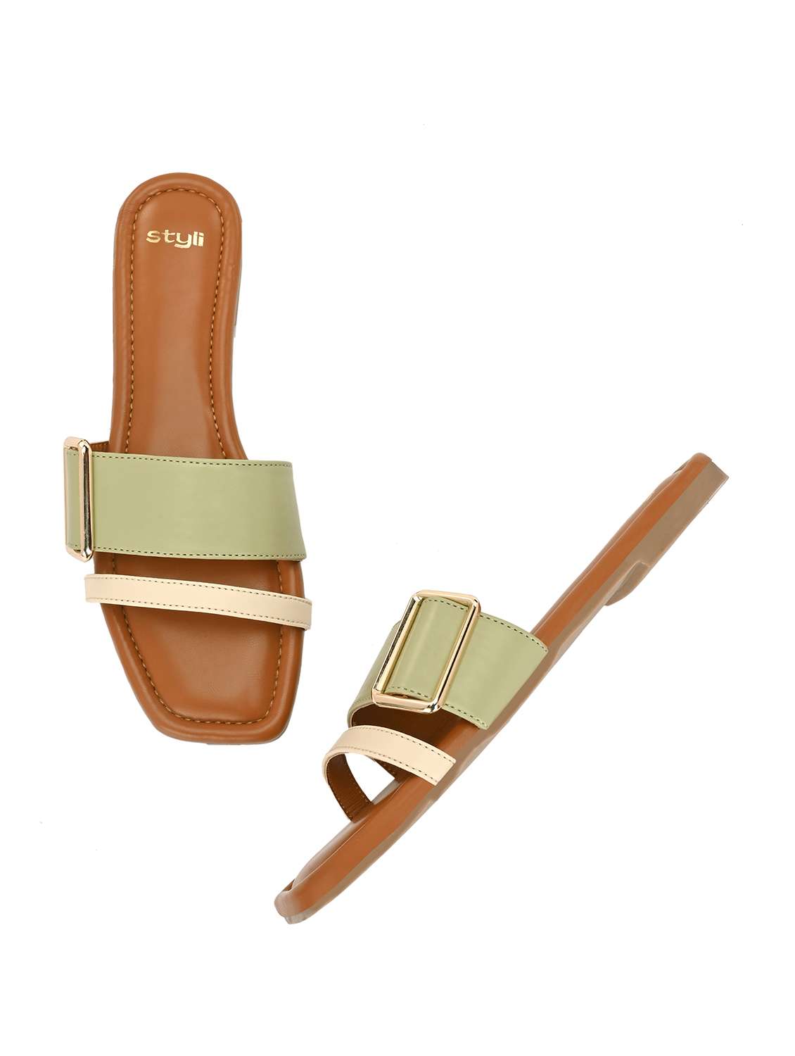 women solid slip on flat sandal - 21970881 -  Standard Image - 2