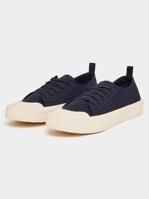 men navy blue lace up sneaker - 21970902 - Standard Image - 0