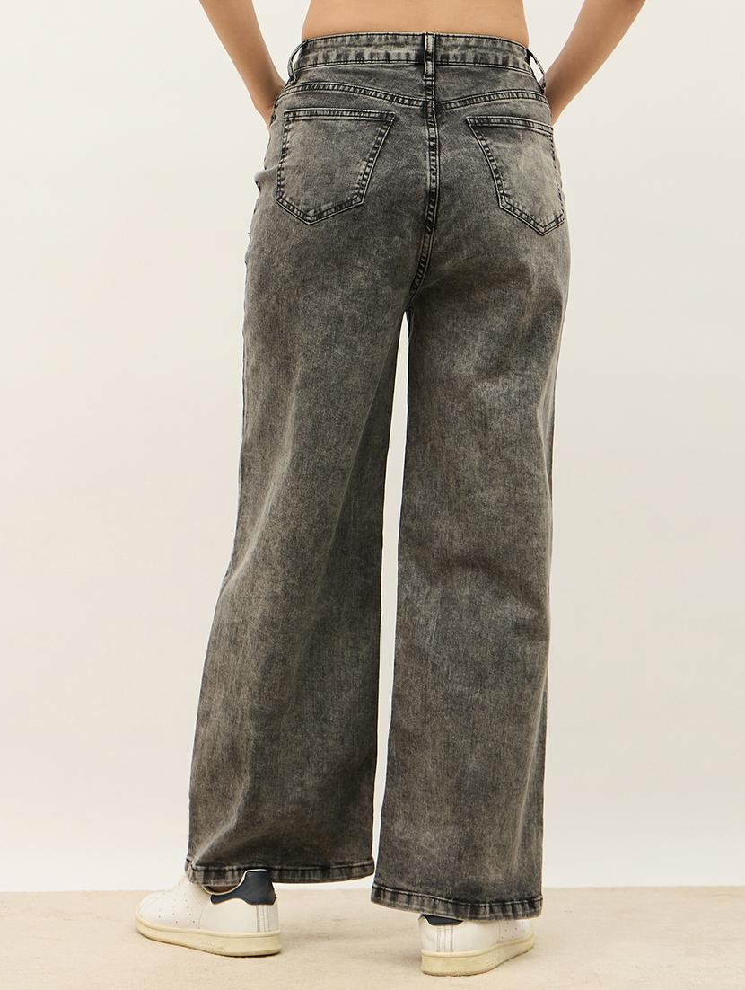 women washed mid rise wide leg jean - 21970924 - Standard Image - 2