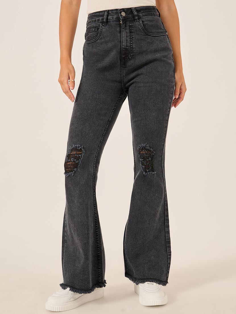 women distressed high rise bootcut jean - 21970926 -  Zoom Image - 0