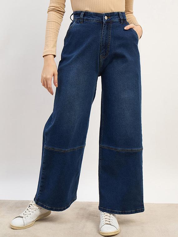 women washed high rise wide leg jean - 21970933 - Zoom Image - 0