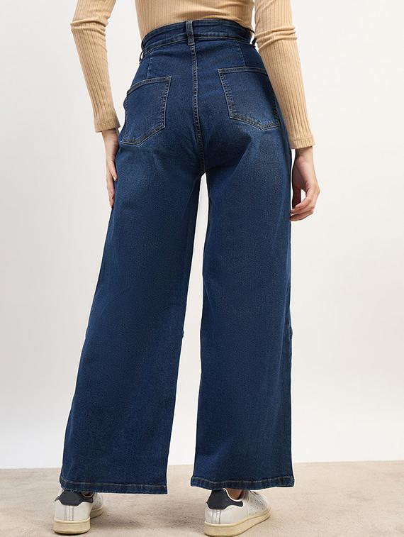 women washed high rise wide leg jean - 21970933 - Standard Image - 2