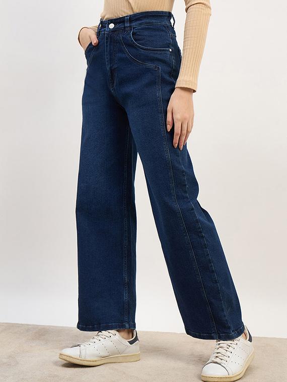 women washed high rise straight fit jean - 21970934 - Standard Image - 2