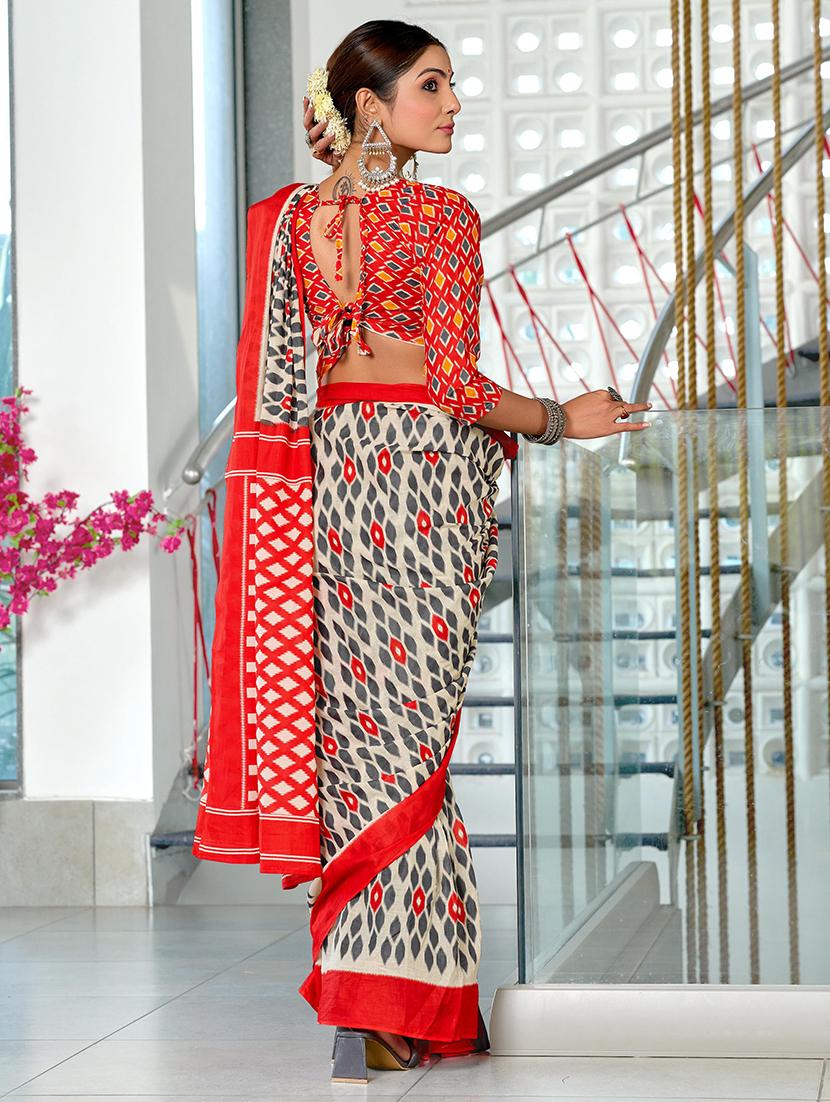 women printed casual wear saree with blouse - 21970974 - Standard Image - 2