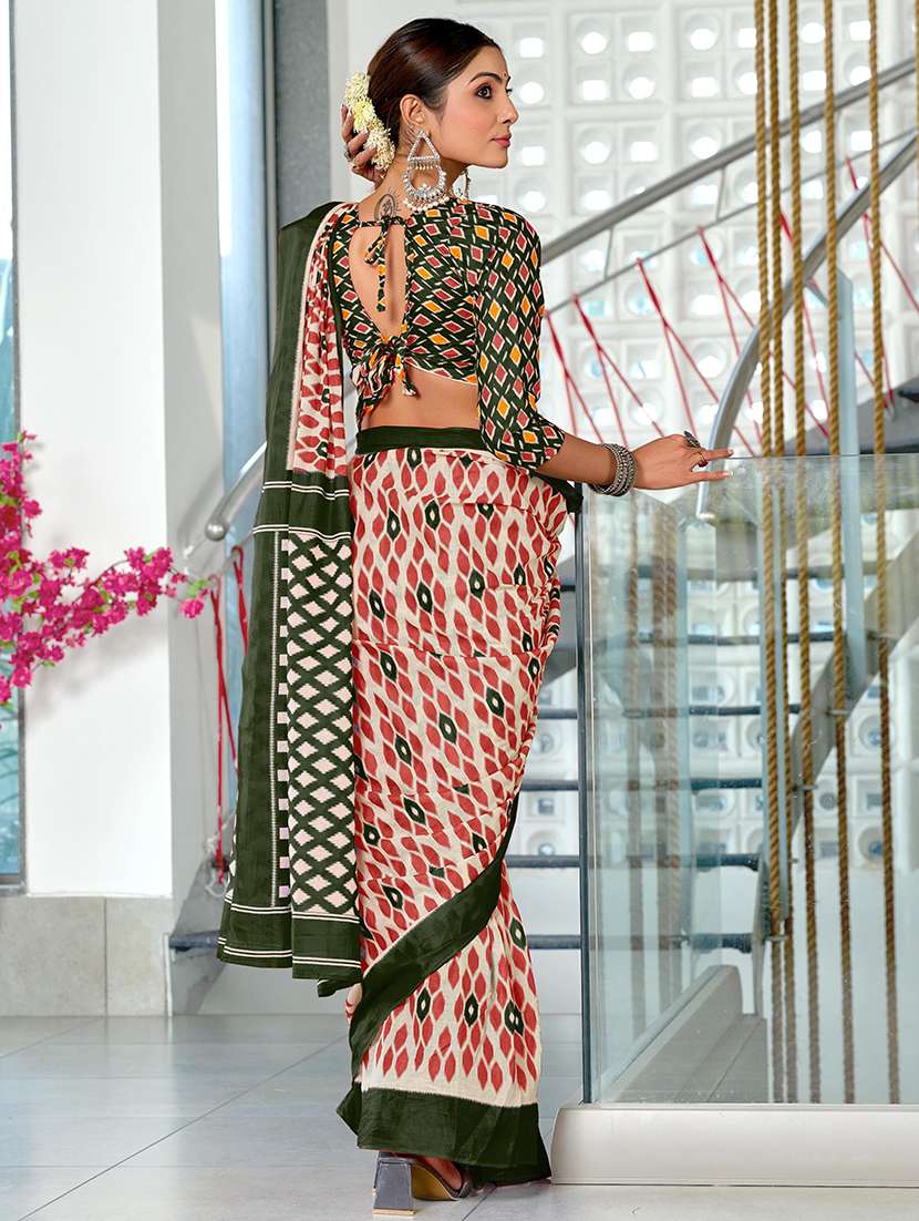 women printed casual wear saree with blouse - 21970975 -  Standard Image - 2