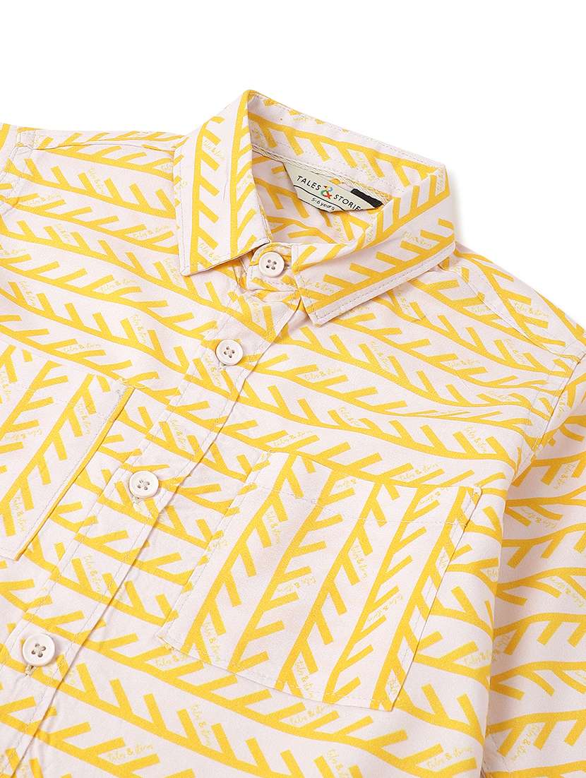 boys printed collared long sleeve shirt - 21971039 -  Standard Image - 2