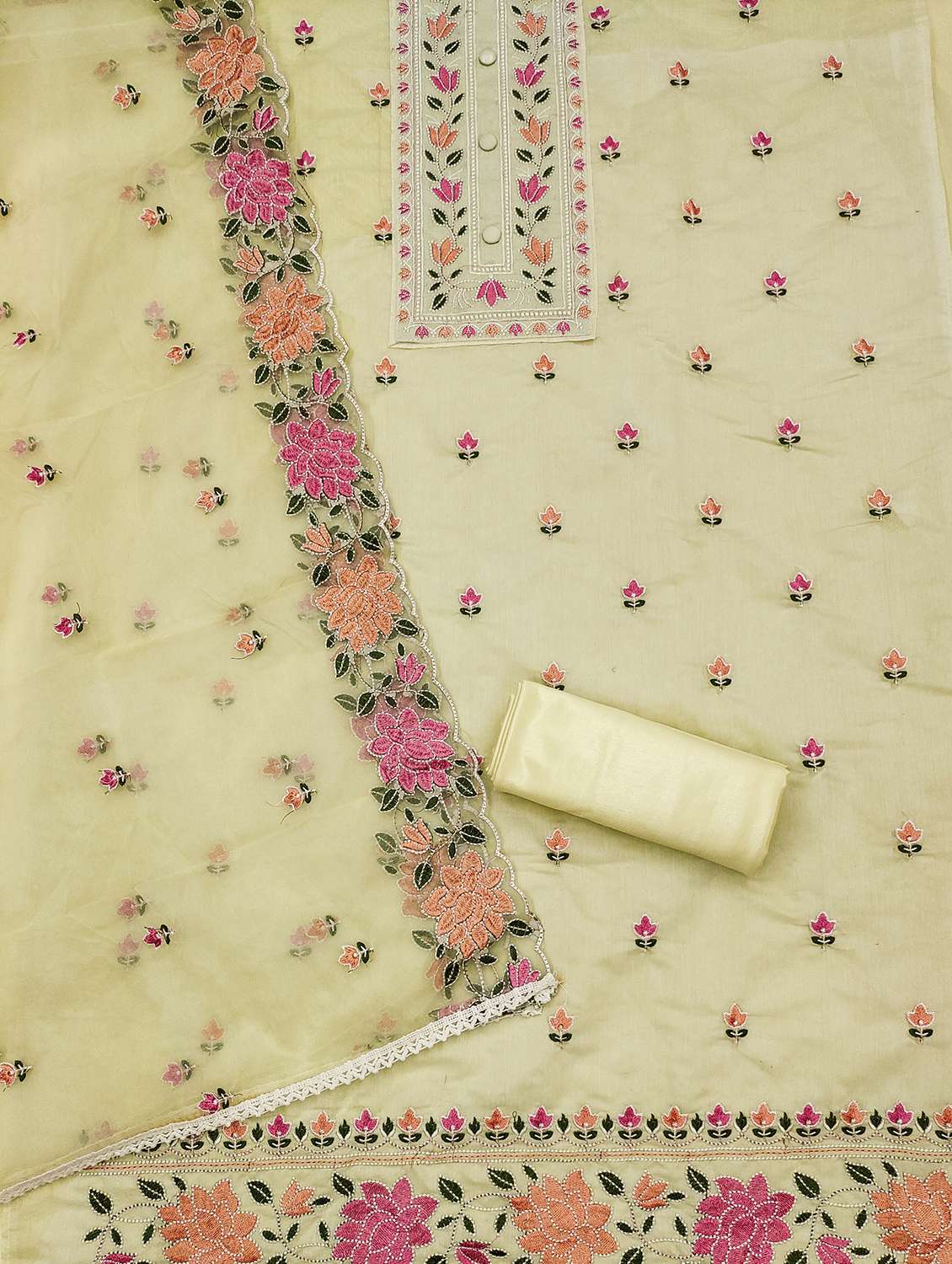 women embroidered unstitched suit set - 21971094 -  Standard Image - 2