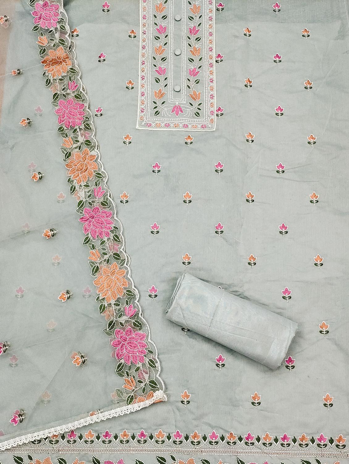 women embroidered unstitched suit set - 21971097 - Standard Image - 2