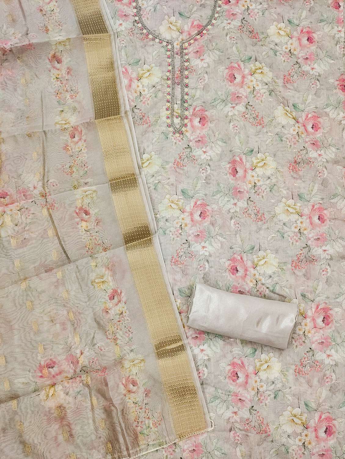 women embroidered unstitched suit set - 21971102 -  Standard Image - 2