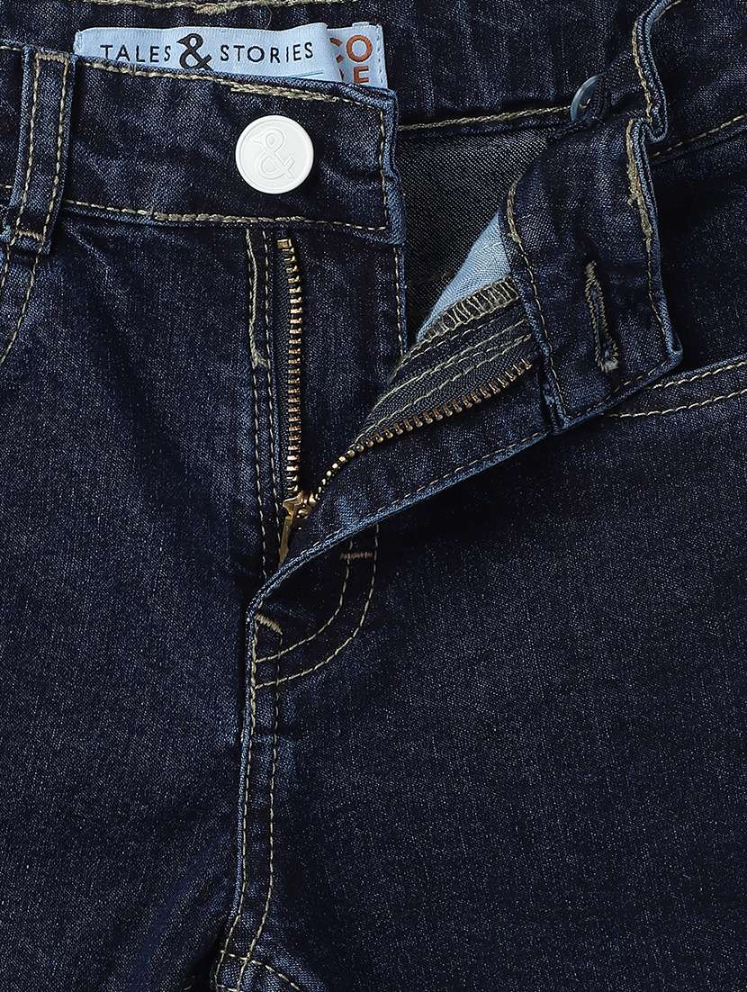 boys solid mid rise regular fit denim shorts  - 21971105 -  Standard Image - 2