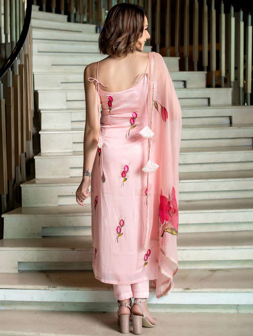 women floral sleeveless kurta pant with dupatta set - 21971156 -  Standard Image - 2