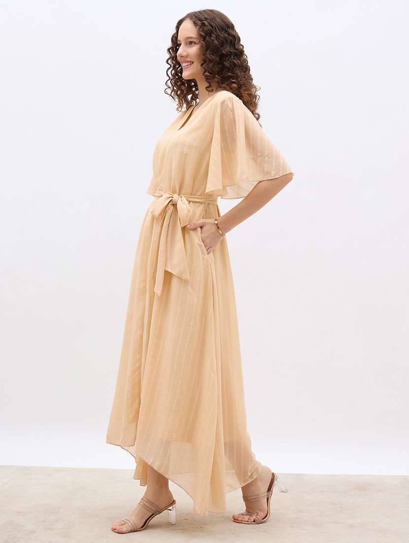 women self designed flared sleeve fit & flare dress - 21971192 - Standard Image - 2