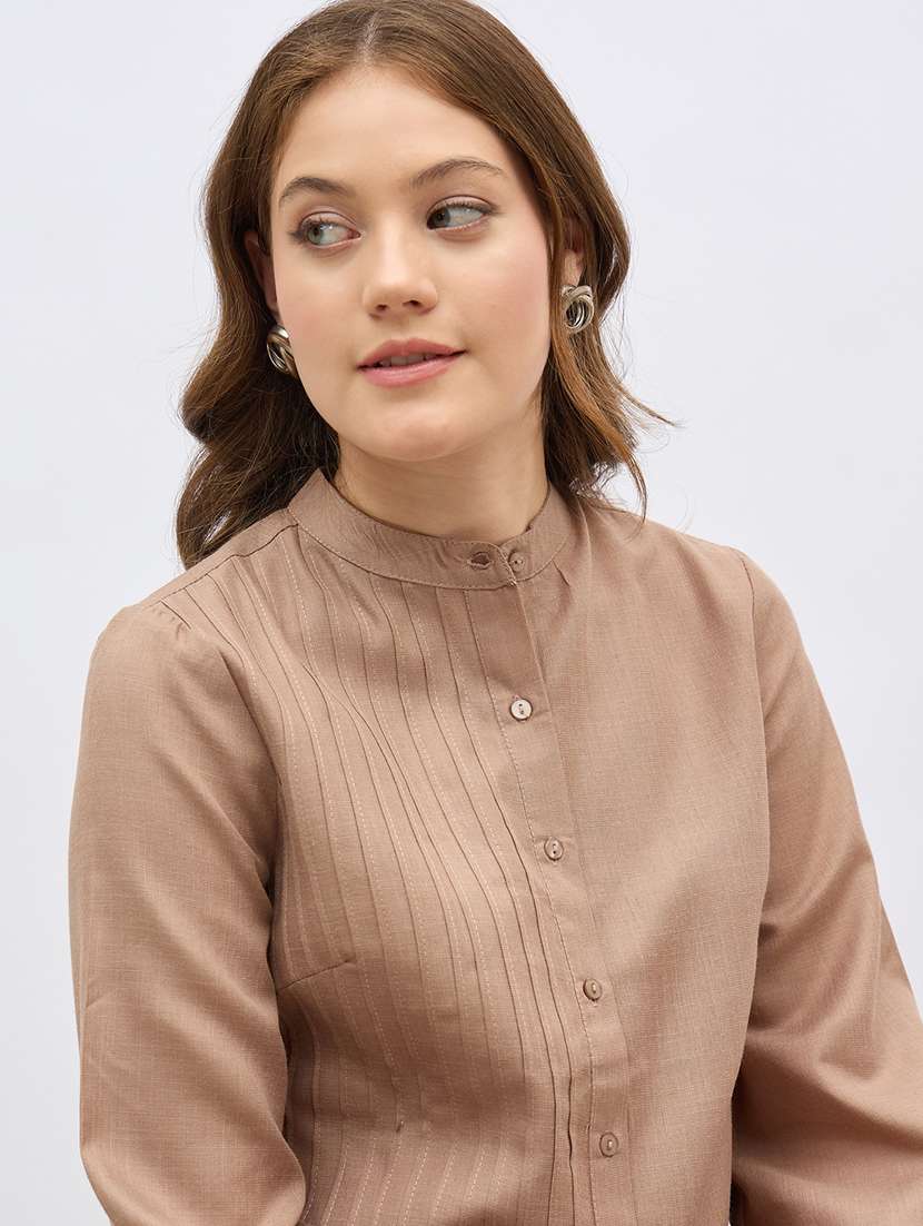 women solid shirt and trouser co-ord set - 21971204 -  Standard Image - 7