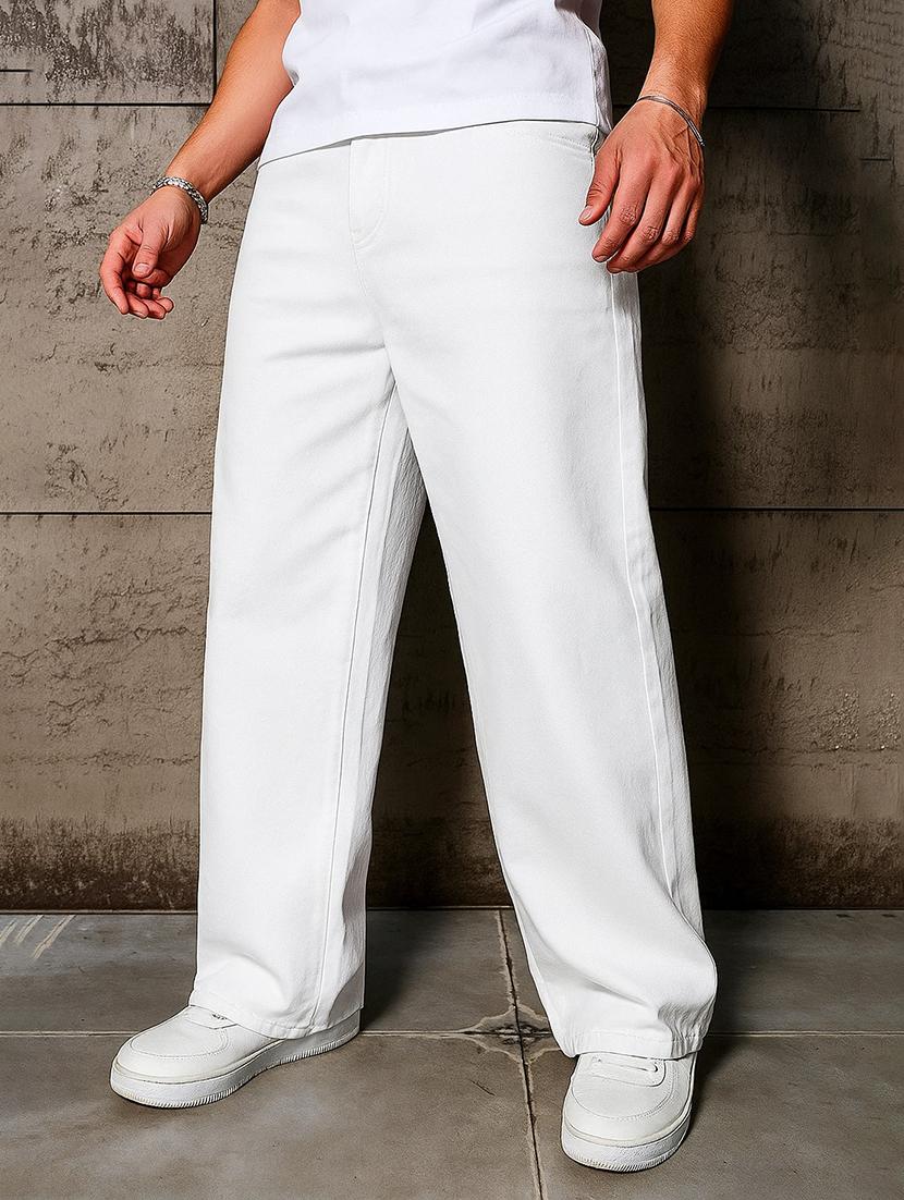 men solid mid rise baggy jean - 21971224 - Standard Image - 2