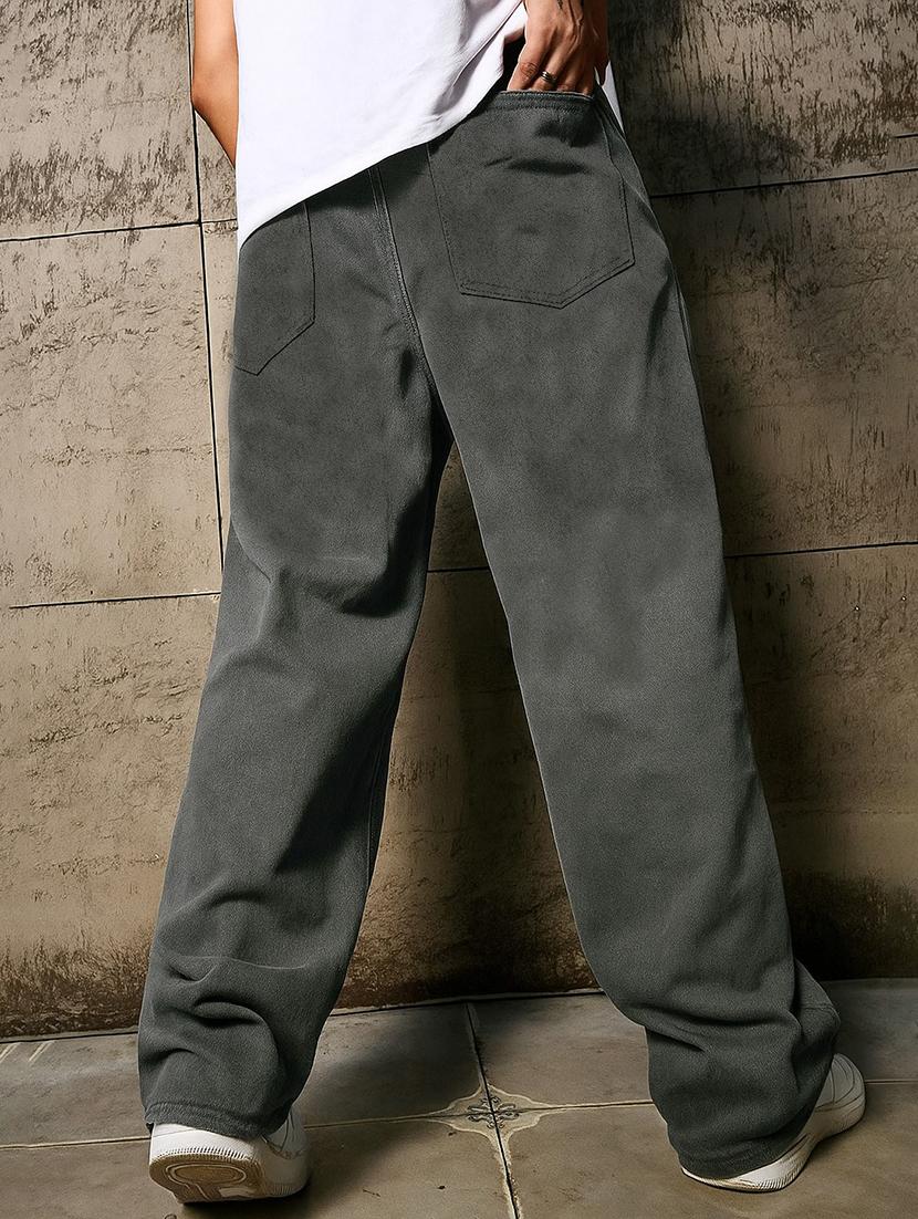 men plain mid rise full length baggy jeans - 21971226 - Standard Image - 2