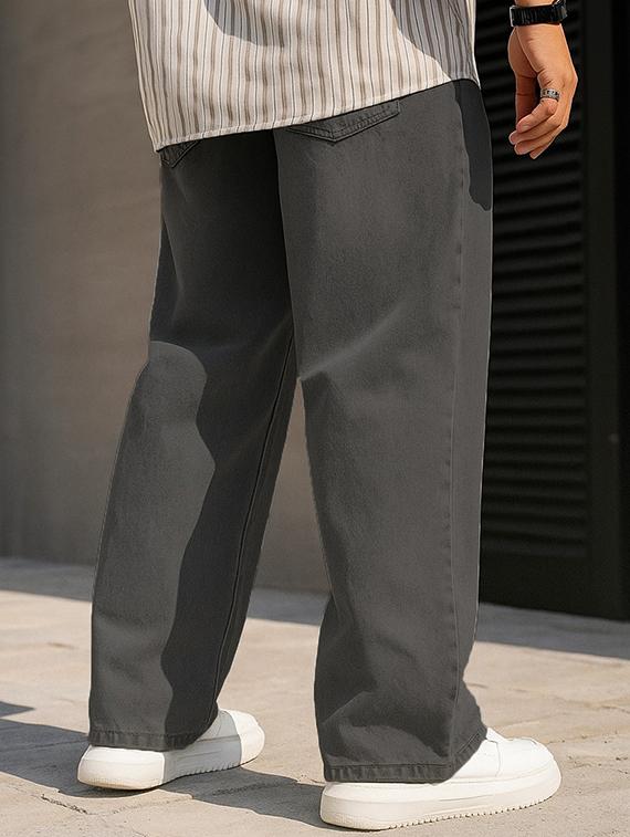 men plain mid rise full length baggy jeans - 21971231 - Standard Image - 2