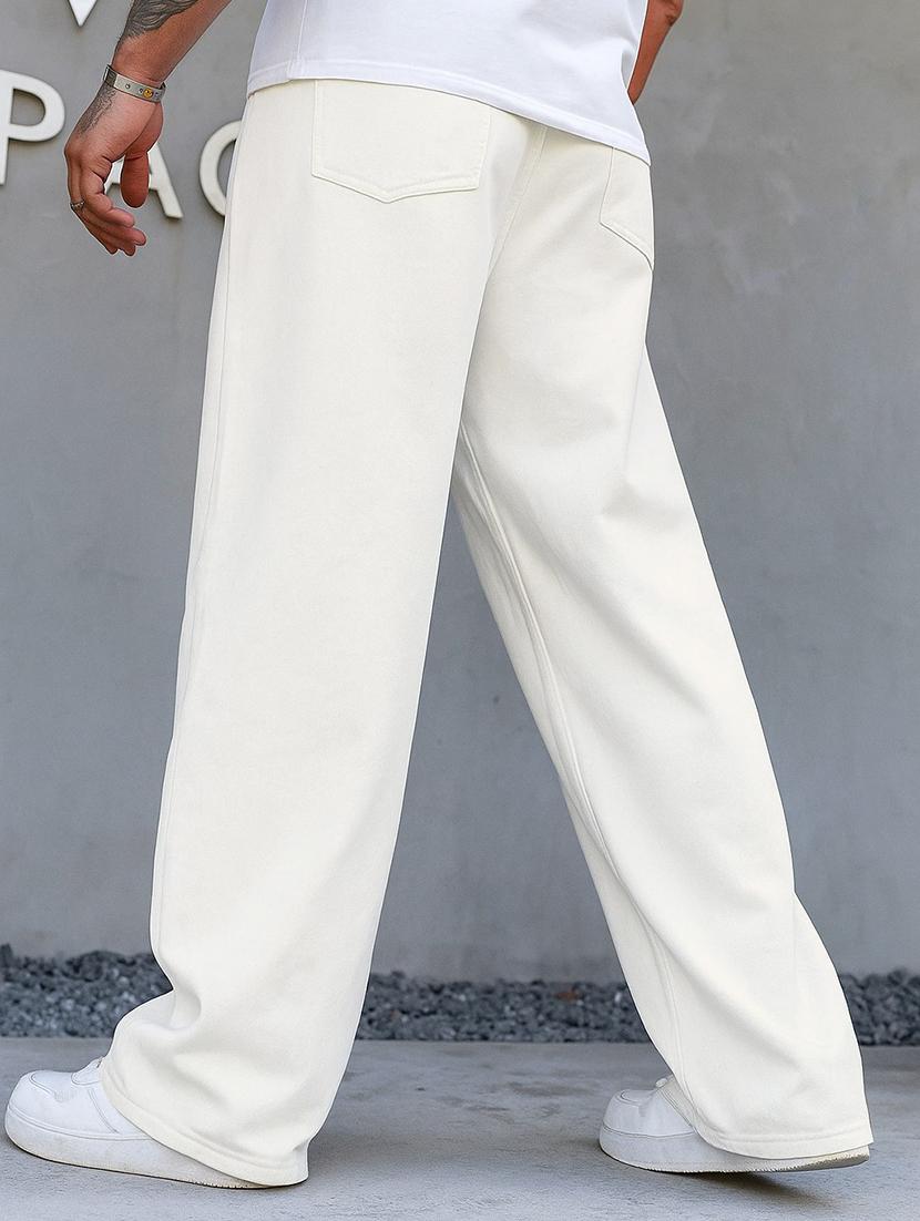 men plain mid rise full length baggy jeans - 21971234 - Standard Image - 2