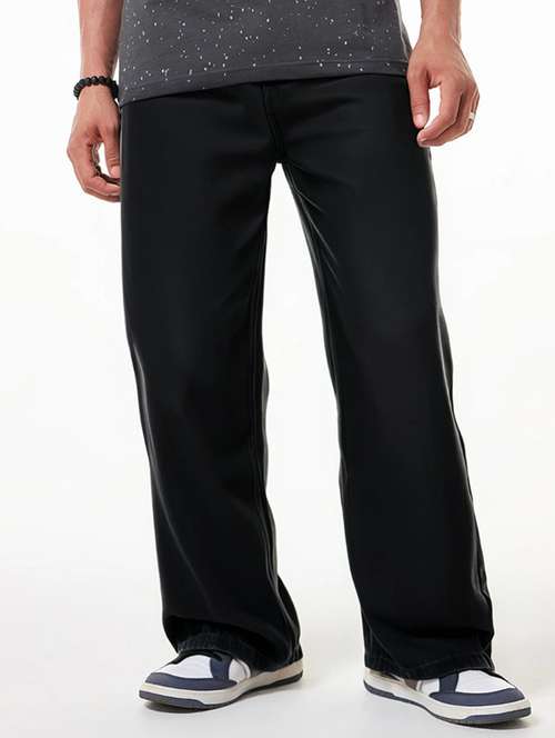 men plain mid rise full length baggy jeans - 21971243 -  Standard Image - 0