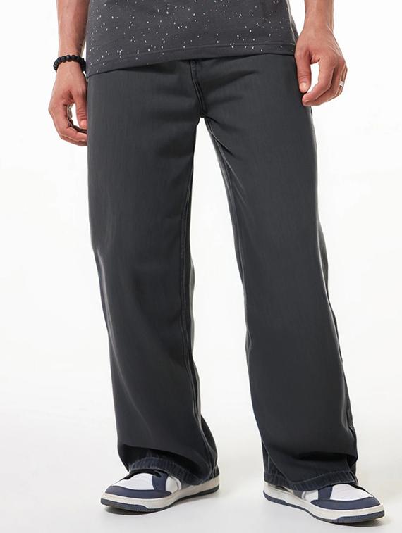 men plain mid rise full length baggy jeans - 21971246 - Zoom Image - 0