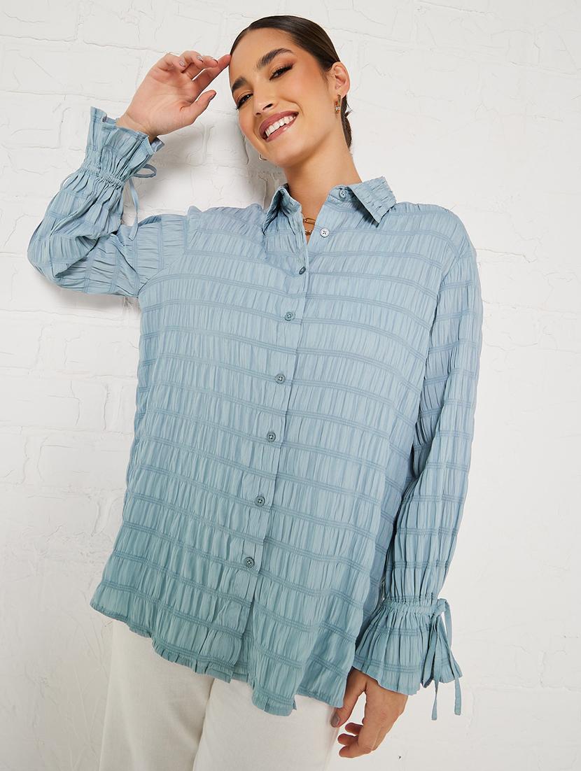 women self designed collared long sleeve shirt - 21971273 - Standard Image - 2