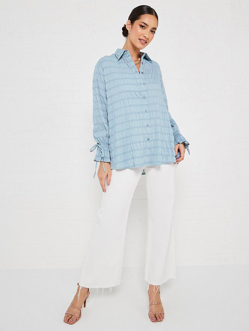 women self designed collared long sleeve shirt - 21971273 - Standard Image - 7