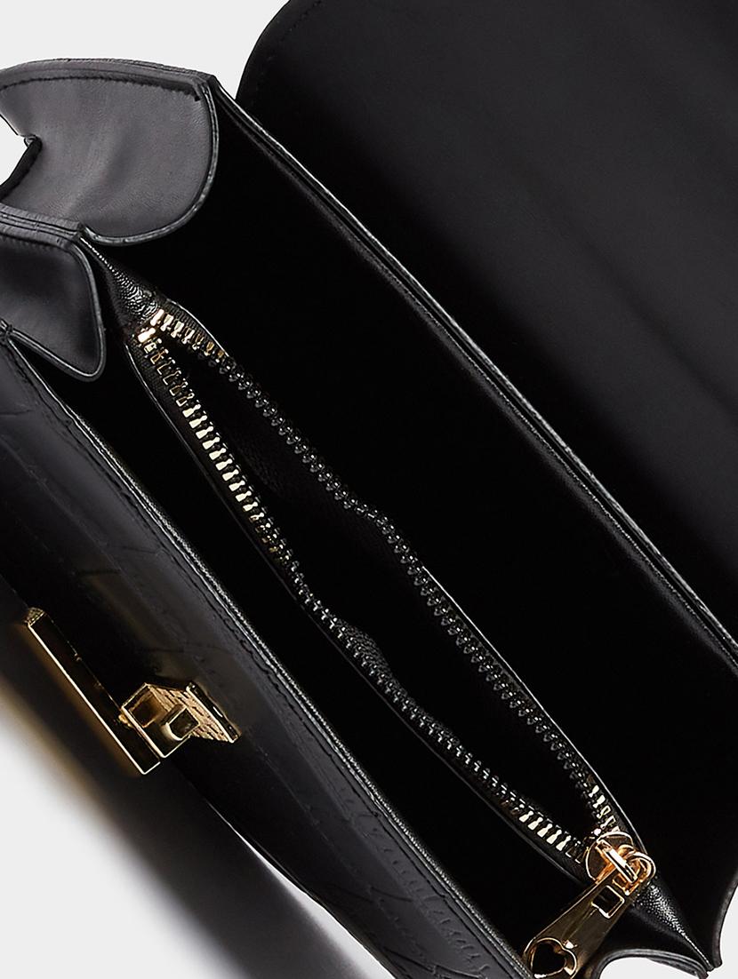 black textured pu handbag bag - 21971287 - Standard Image - 2