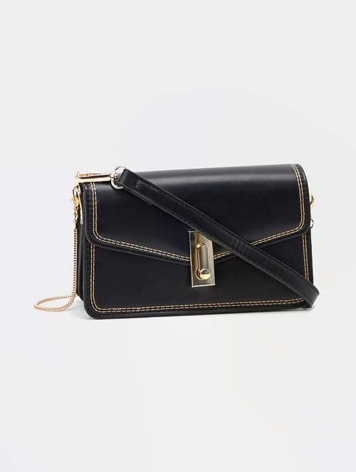 women black solid sling bag - 21971288 - Standard Image - 0
