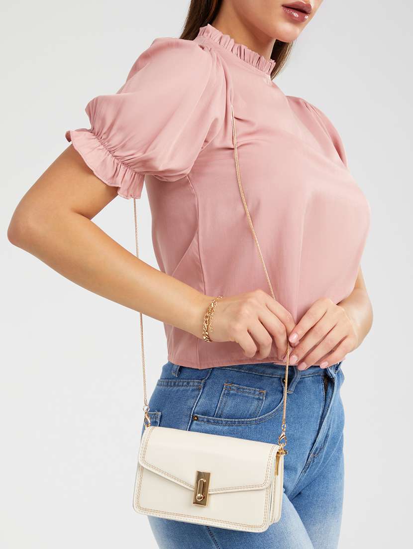 women off white solid sling bag - 21971289 -  Standard Image - 2