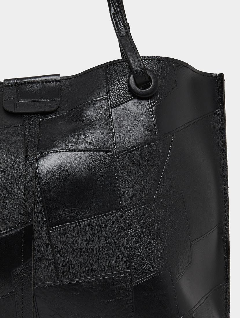 women textured black pu shoulder bag set - 21971295 - Standard Image - 7