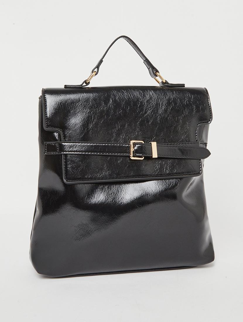 fashion black leatherette backpack - 21971323 - Standard Image - 2