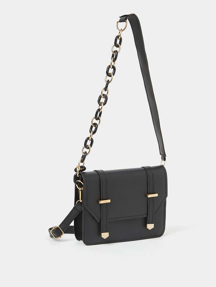 women black pu solid handbag