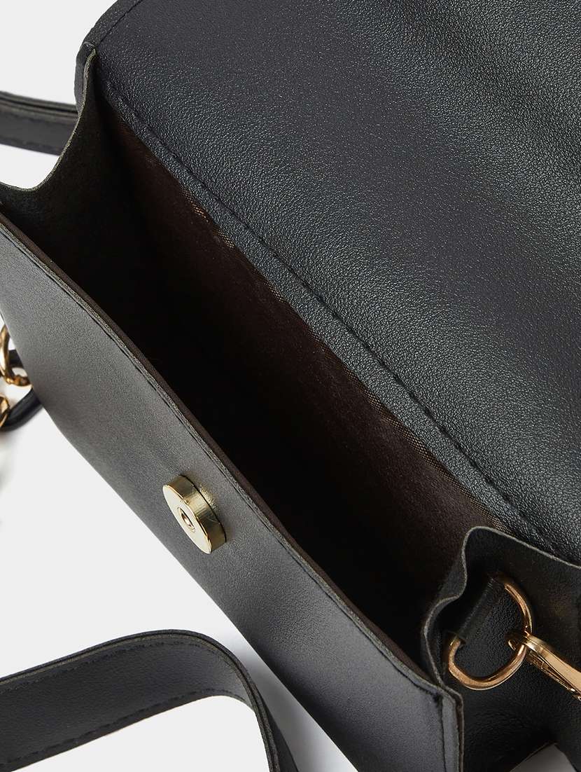 women black pu solid handbag - 21971364 -  Standard Image - 2