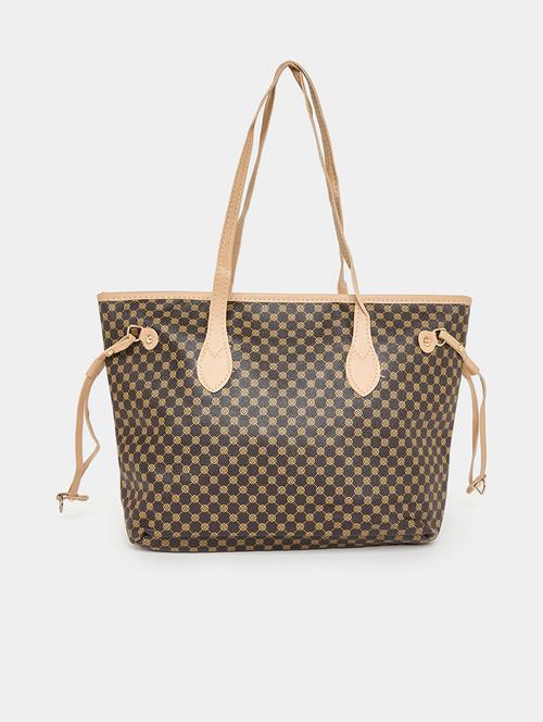 women brown printed tote bag - 21971374 - Standard Image - 0