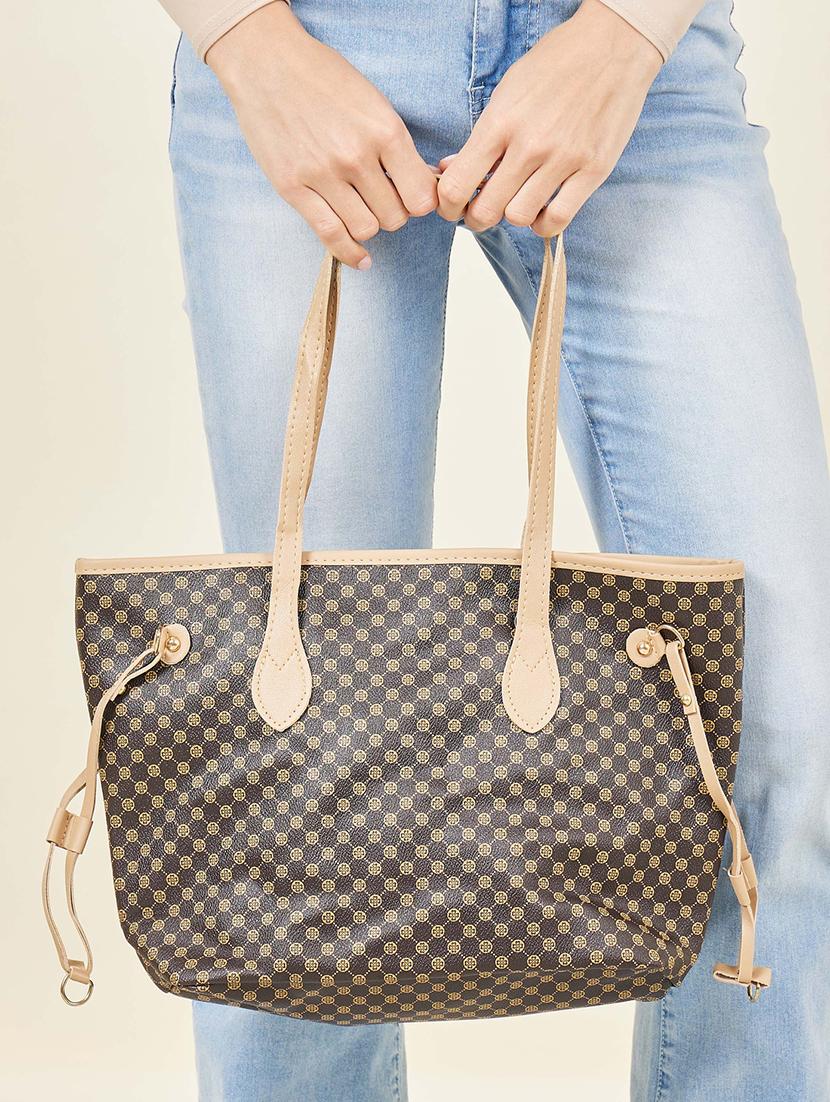 women brown printed tote bag - 21971374 - Standard Image - 2